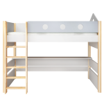 high bed white and grey