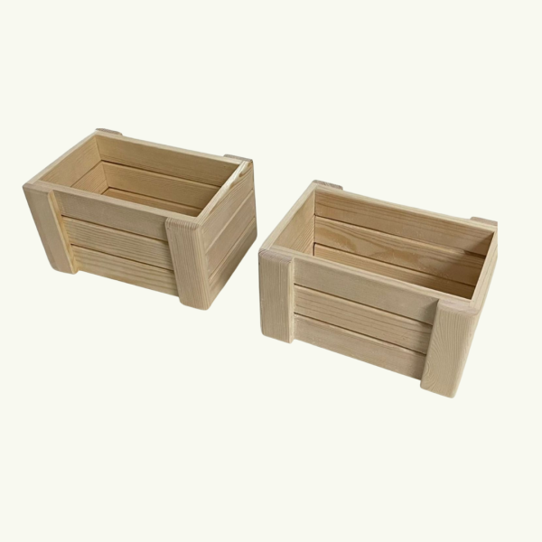 2 wooden boxes set