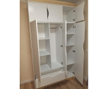 three wings wardrobe with cabinets inside