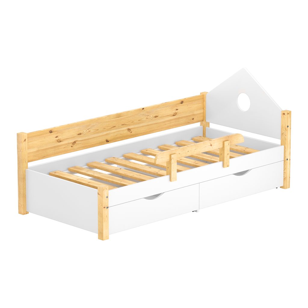 single bed massive wood side panel