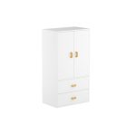 модул за съхранение две чекмеджета и шкаф дървени дръжки