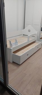 single bed drawers and sandwich bed all white