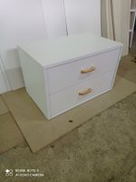 модул две чекмеджета дървени дръжки бял