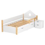 single bed with night stand cabinet