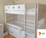 double bed all white separable beds