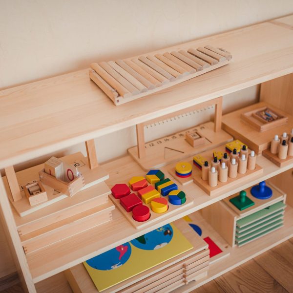 Montessori storage toy cabinet from pine wood
