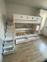 двуетажно легло с модул стъпала, стъпала тип чекмеджета