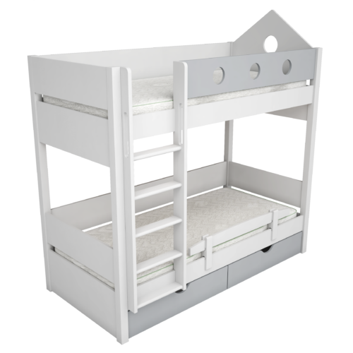 double bed white and accent color