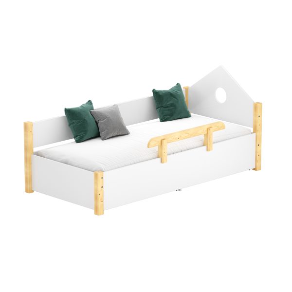 bed with lifting mechanism storage below the mattress