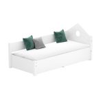 bed with lifting mechanism storage below the mattress all in white