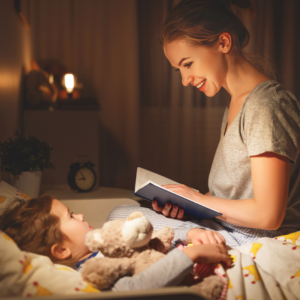 mother reading to her child 