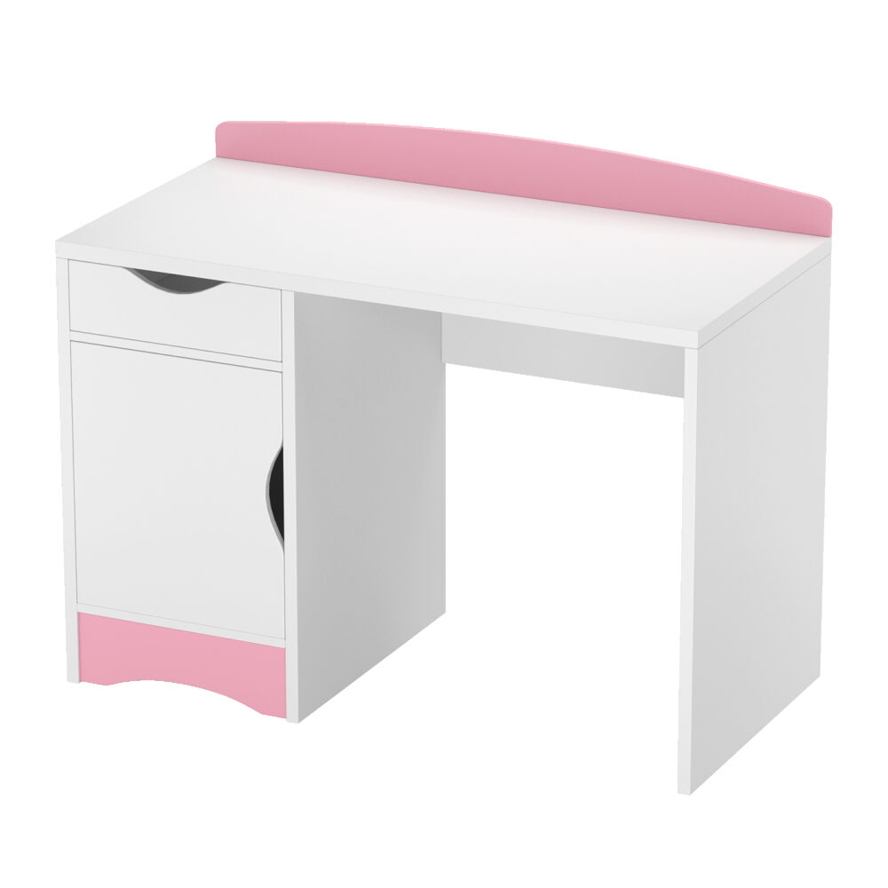 children desk white and massive wood in color