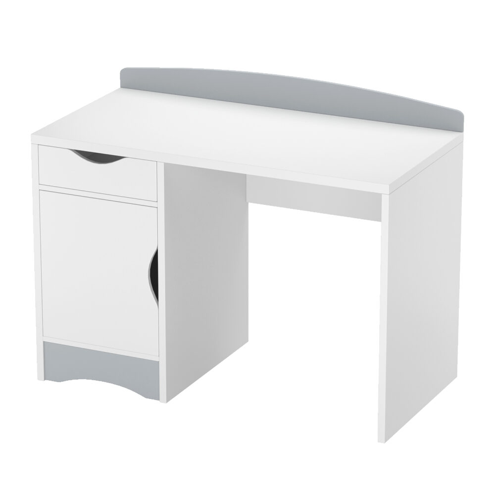 children desk white and massive wood in color
