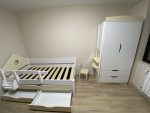 single bed drawers and additional sandwich bed in white and beige