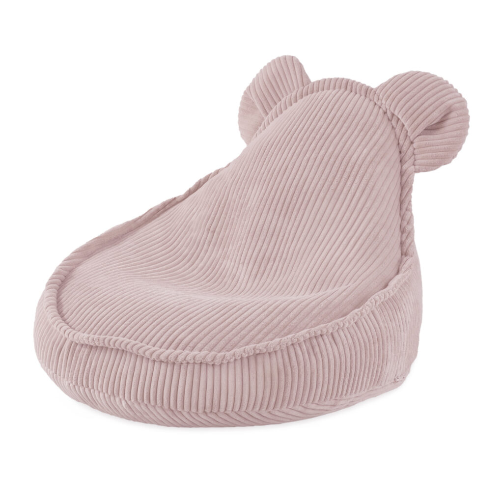 Розов детски пуф стол с форма на мече – удобен и стилен акцент за детската стая