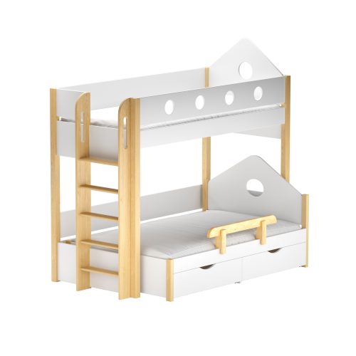 Bunk bed with a 90×200 top bed and an extended 120×190 bottom bed