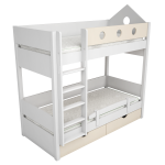 Легло на два етажа в бяло и акцентен цвят