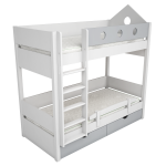 Легло на два етажа в бяло и акцентен цвят