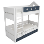 Легло на два етажа в бяло и акцентен цвят