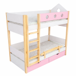 bunk bed pink pine wood and white