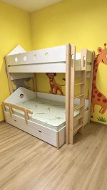 високо легло с долно легло за матрак на 120 см