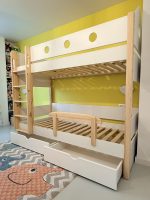 bunk bed white and pine wood